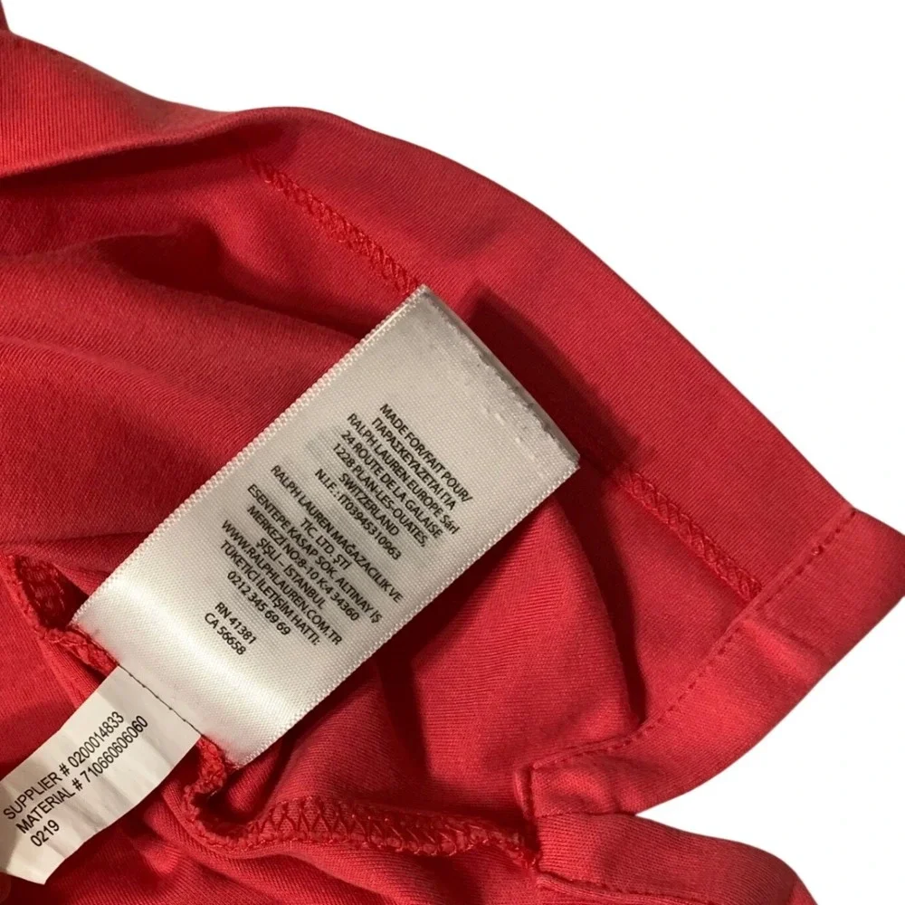 Polo Ralph Lauren Mens Classic Fit Red Cotton Short Sleeve Polo Shirt XL‎